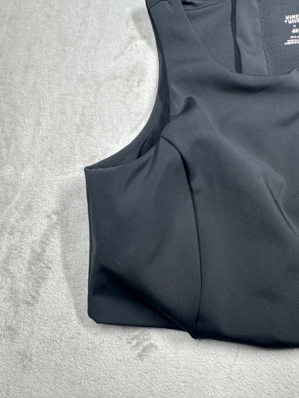 Women + Waves X H&M Black Padded Bikini Zip Back Surf Top Size 12 - Picture 2 of 16